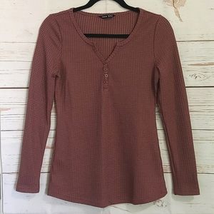 Long Sleeve Waffle Button Shirt
